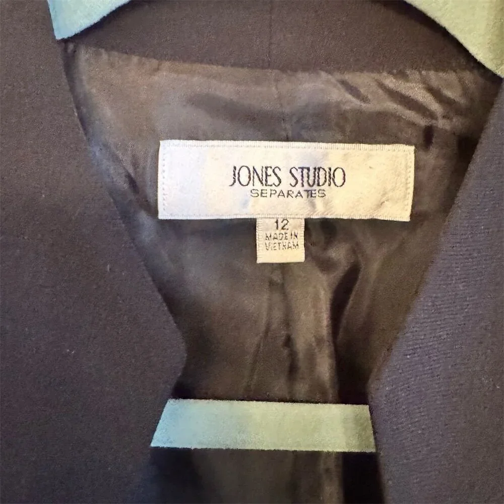 Jones Studio Women's Black Blazer Jacket Size 12 Formal Mid-Length